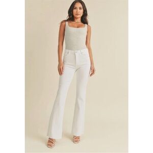 JUST BLACK DENIM hr scissor cut flare in white
31